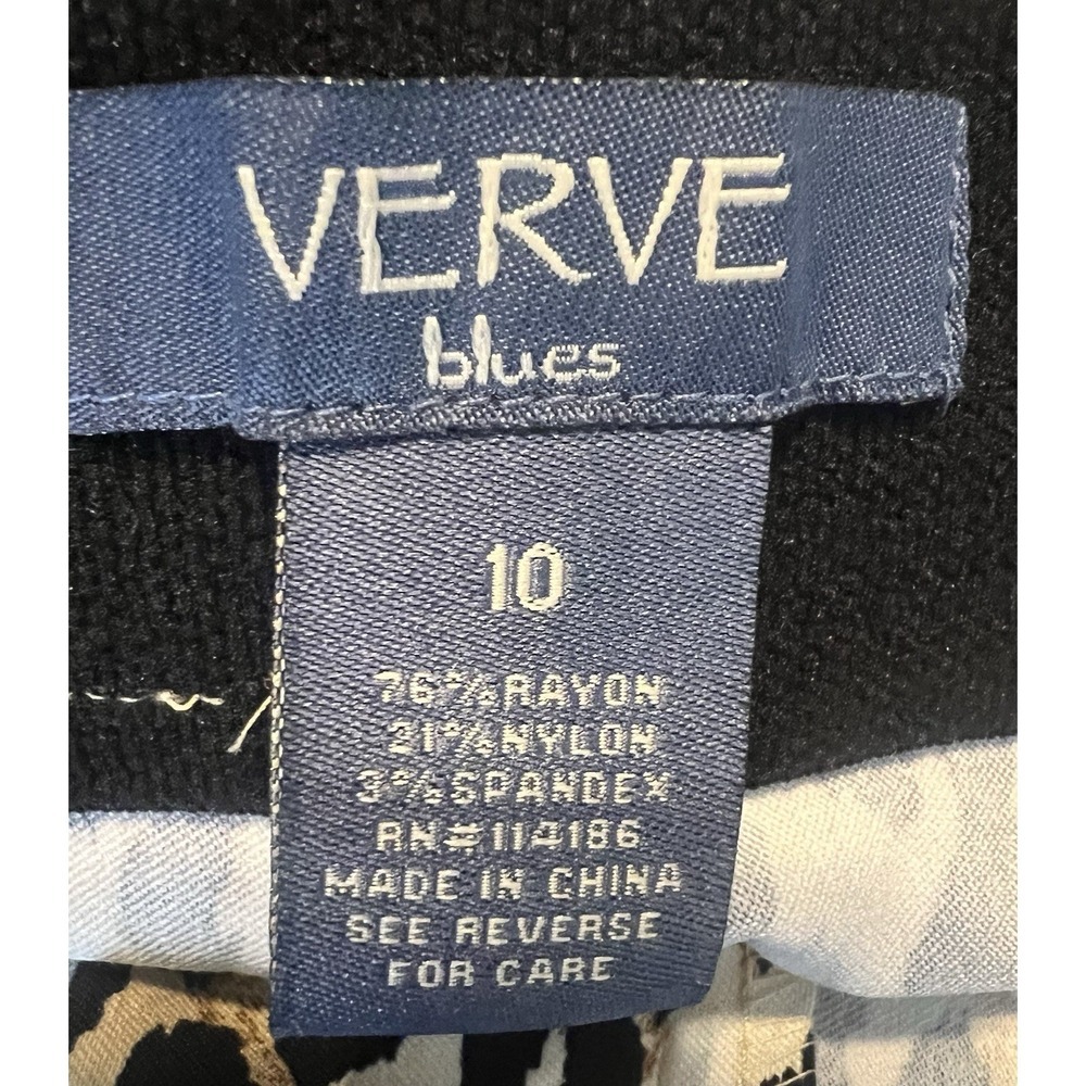 NWT Verve Blues Leopard Print Ankle Pants Size 10 Stretch Comfort Waist - Picture 4 of 5